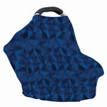 Blue Polygonal Geometric Print Baby Seat Cover