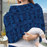 Blue Polygonal Geometric Print Baby Seat Cover