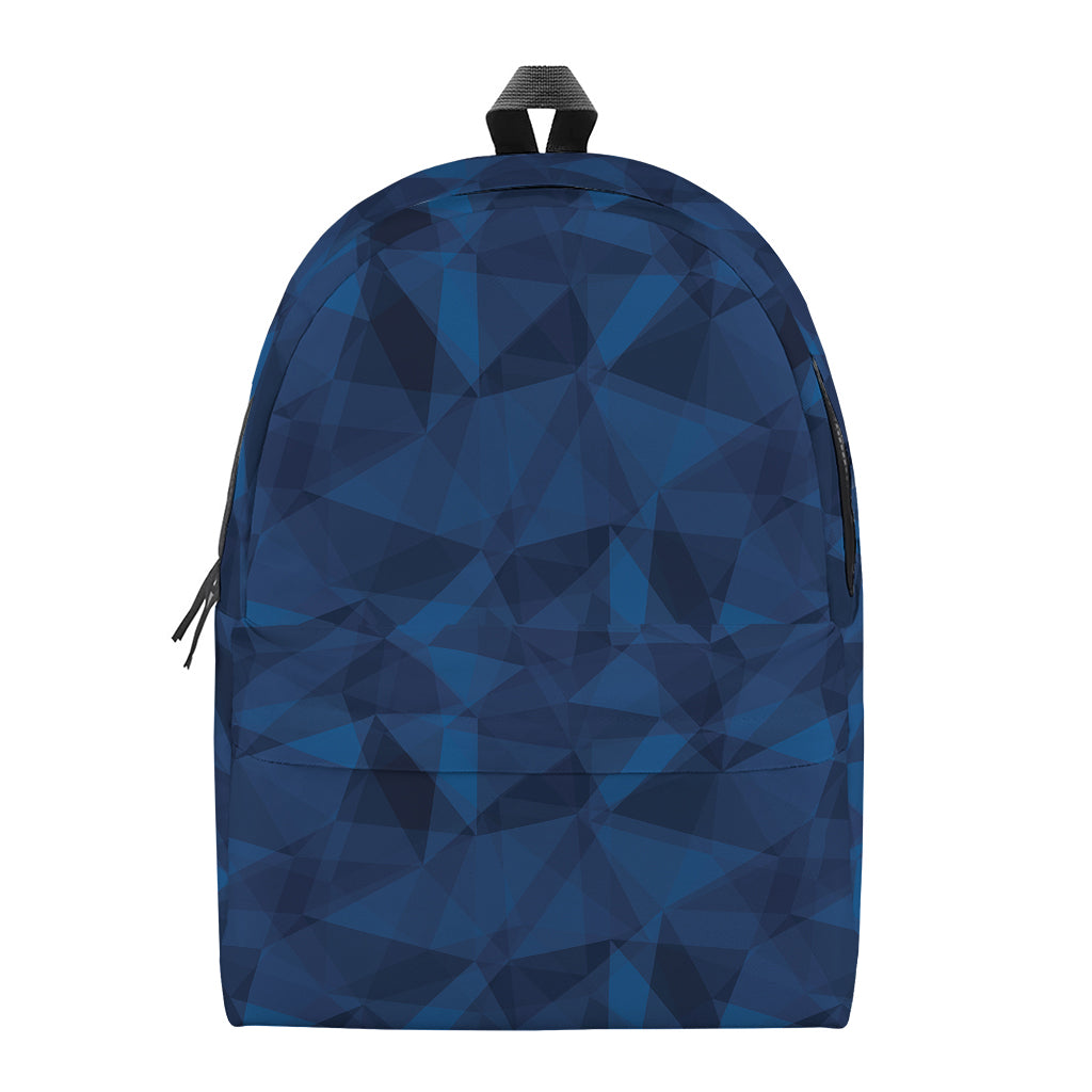 Blue Polygonal Geometric Print Backpack