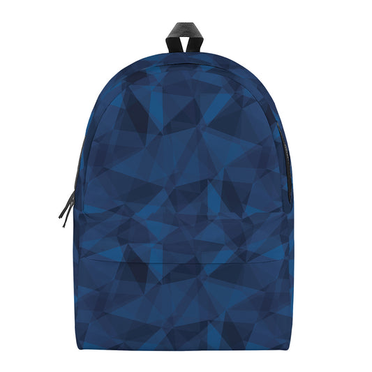 Blue Polygonal Geometric Print Backpack