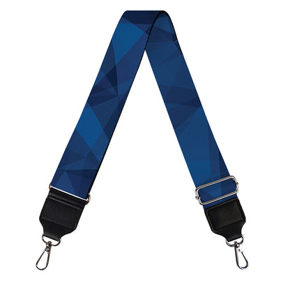 Blue Polygonal Geometric Print Bag Strap