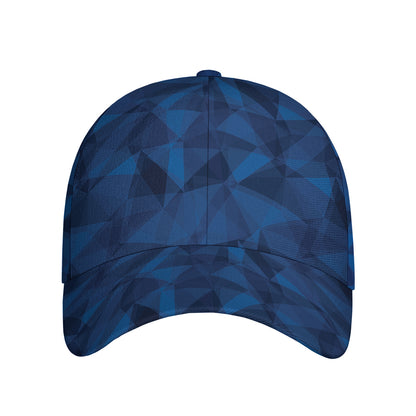Blue Polygonal Geometric Print Baseball Cap