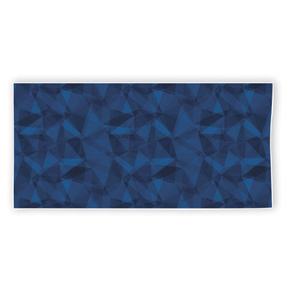 Blue Polygonal Geometric Print Beach Towel