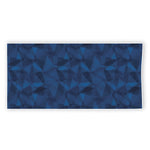 Blue Polygonal Geometric Print Beach Towel