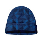 Blue Polygonal Geometric Print Beanie