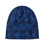 Blue Polygonal Geometric Print Beanie