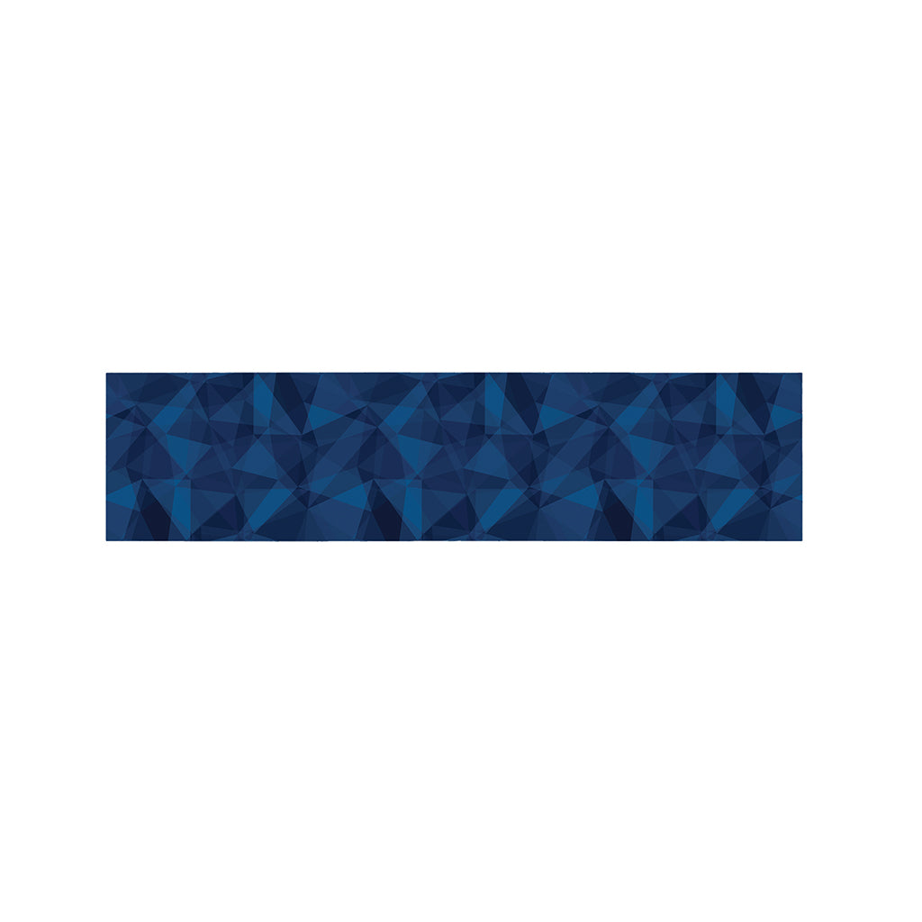 Blue Polygonal Geometric Print Bed Runner