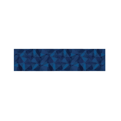 Blue Polygonal Geometric Print Bed Runner