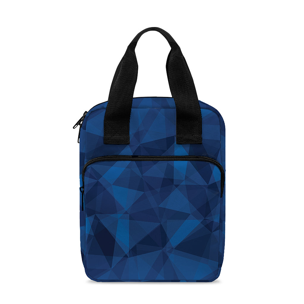 Blue Polygonal Geometric Print Bible Tote Bag