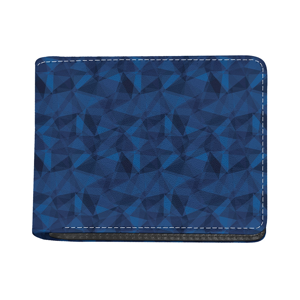 Blue Polygonal Geometric Print Bifold Wallet