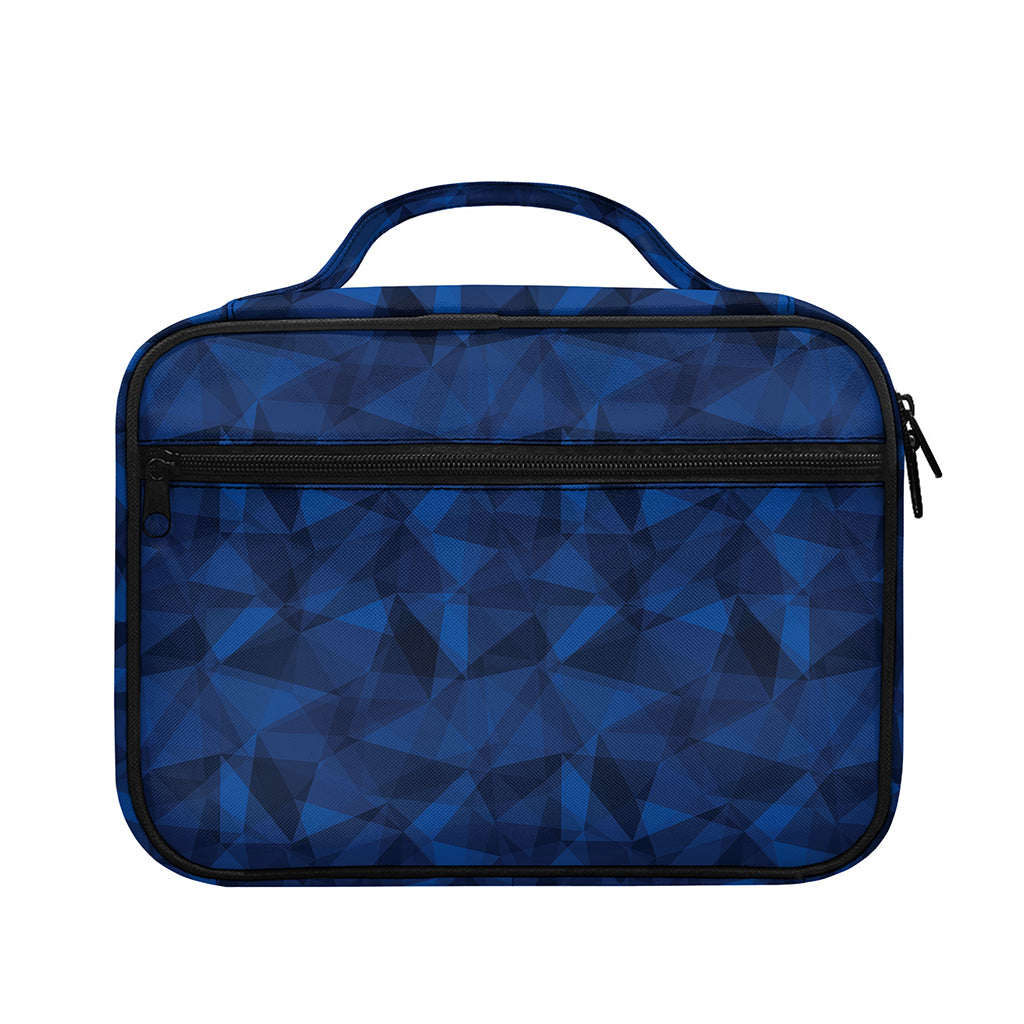 Blue Polygonal Geometric Print Briefcase Bible Bag