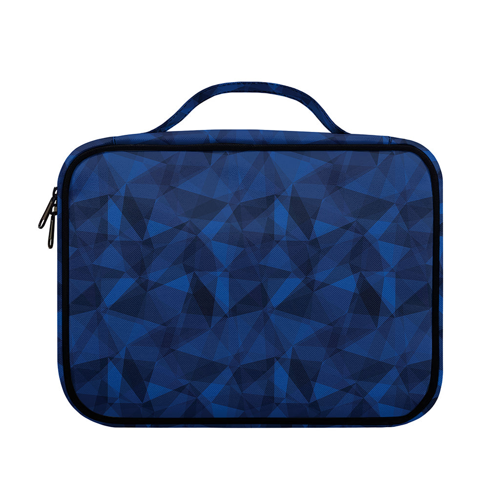 Blue Polygonal Geometric Print Briefcase Bible Bag