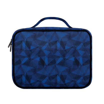 Blue Polygonal Geometric Print Briefcase Bible Bag