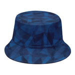 Blue Polygonal Geometric Print Bucket Hat