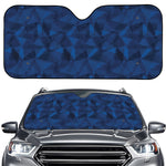 Blue Polygonal Geometric Print Car Windshield Sun Shade