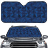 Blue Polygonal Geometric Print Car Windshield Sun Shade