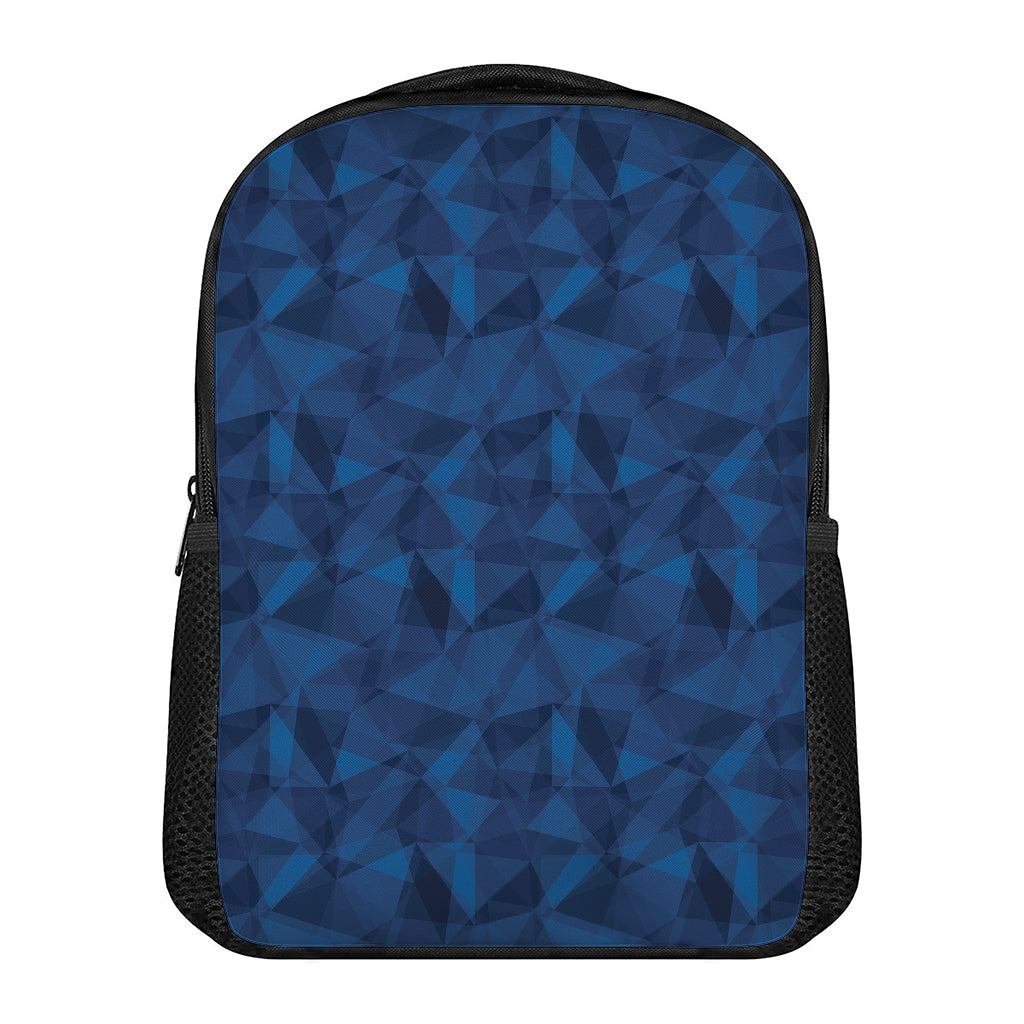 Blue Polygonal Geometric Print Casual Backpack