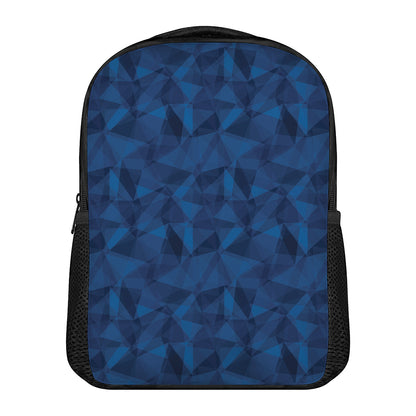 Blue Polygonal Geometric Print Casual Backpack