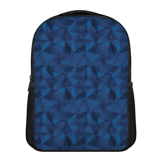 Blue Polygonal Geometric Print Casual Backpack