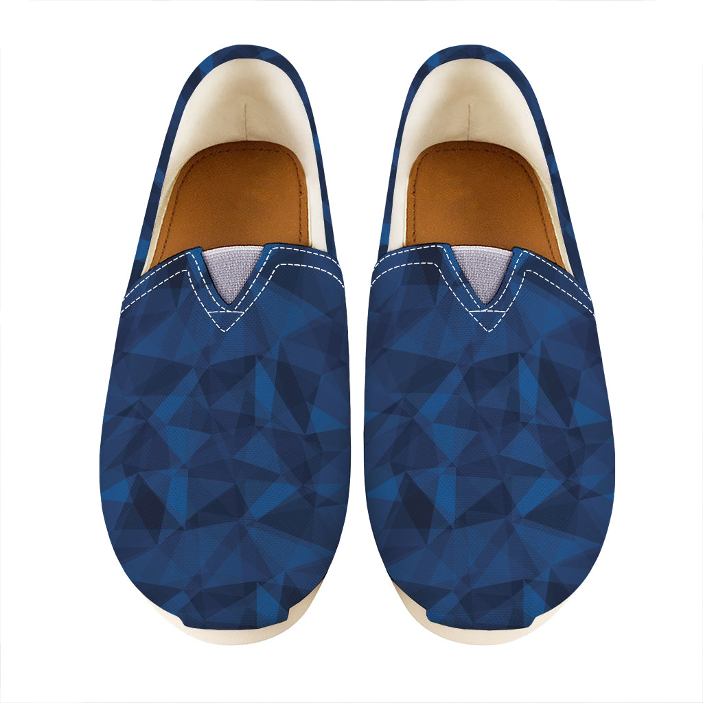 Blue Polygonal Geometric Print Casual Shoes