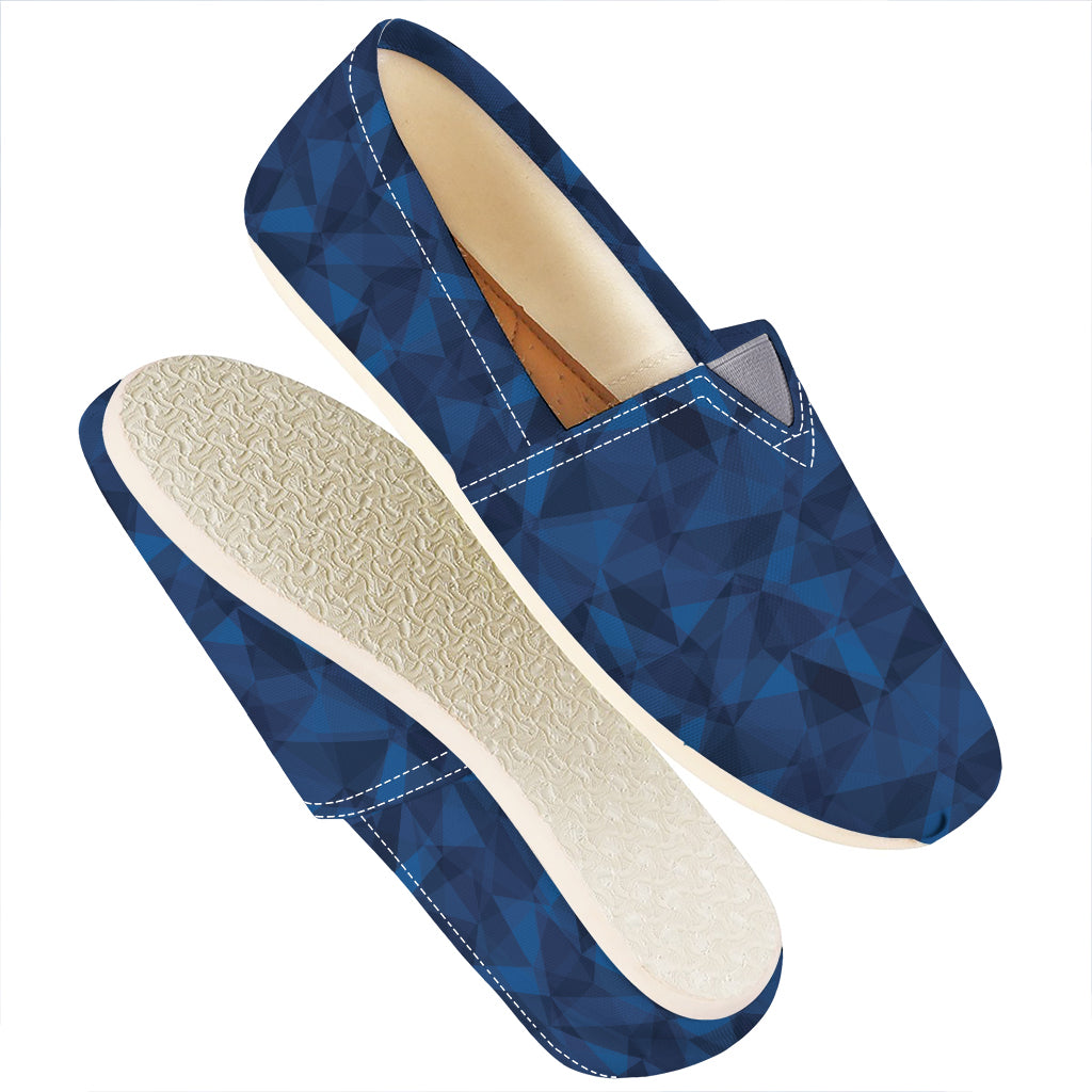 Blue Polygonal Geometric Print Casual Shoes
