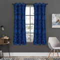 Blue Polygonal Geometric Print Grommet Curtain Panels