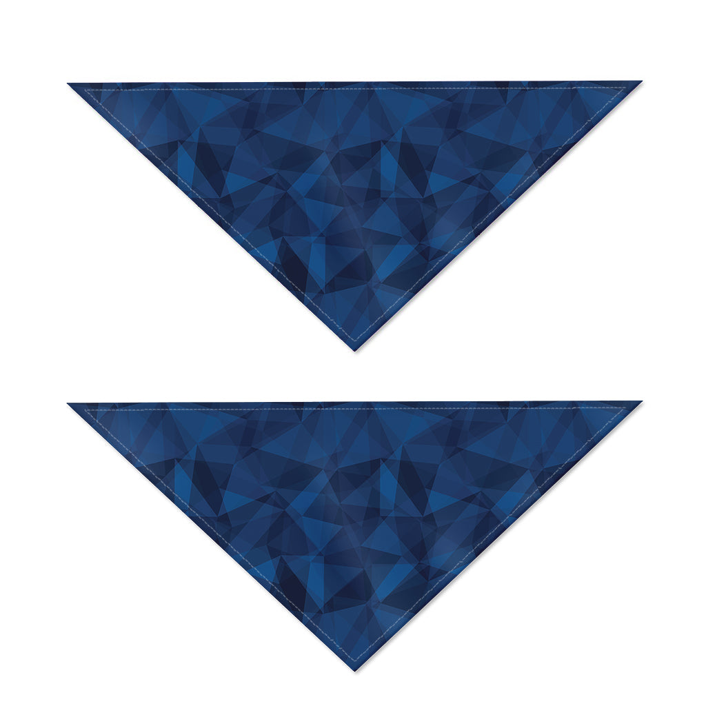 Blue Polygonal Geometric Print Dog Bandana