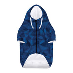 Blue Polygonal Geometric Print Dog Zip Up Hoodie