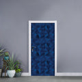Blue Polygonal Geometric Print Door Sticker