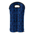 Blue Polygonal Geometric Print Double Neoprene Wine Tote