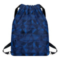 Blue Polygonal Geometric Print Drawstring Backpack