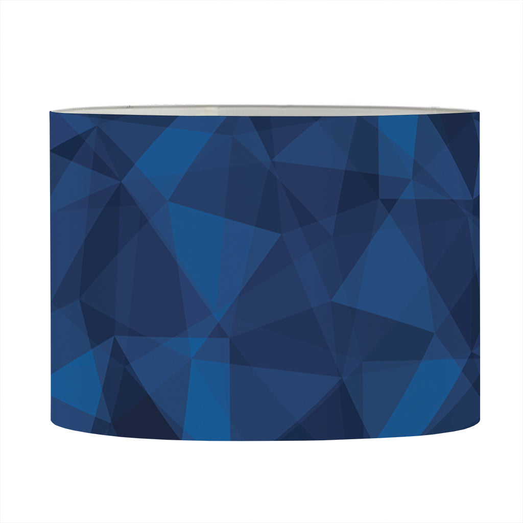 Blue Polygonal Geometric Print Drum Lamp Shade