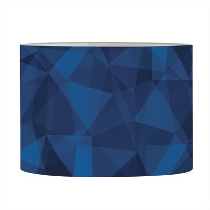 Blue Polygonal Geometric Print Drum Lamp Shade