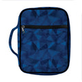 Blue Polygonal Geometric Print Front Pocket Bible Bag
