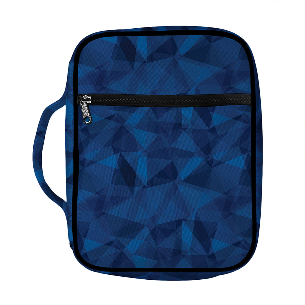 Blue Polygonal Geometric Print Front Pocket Bible Bag
