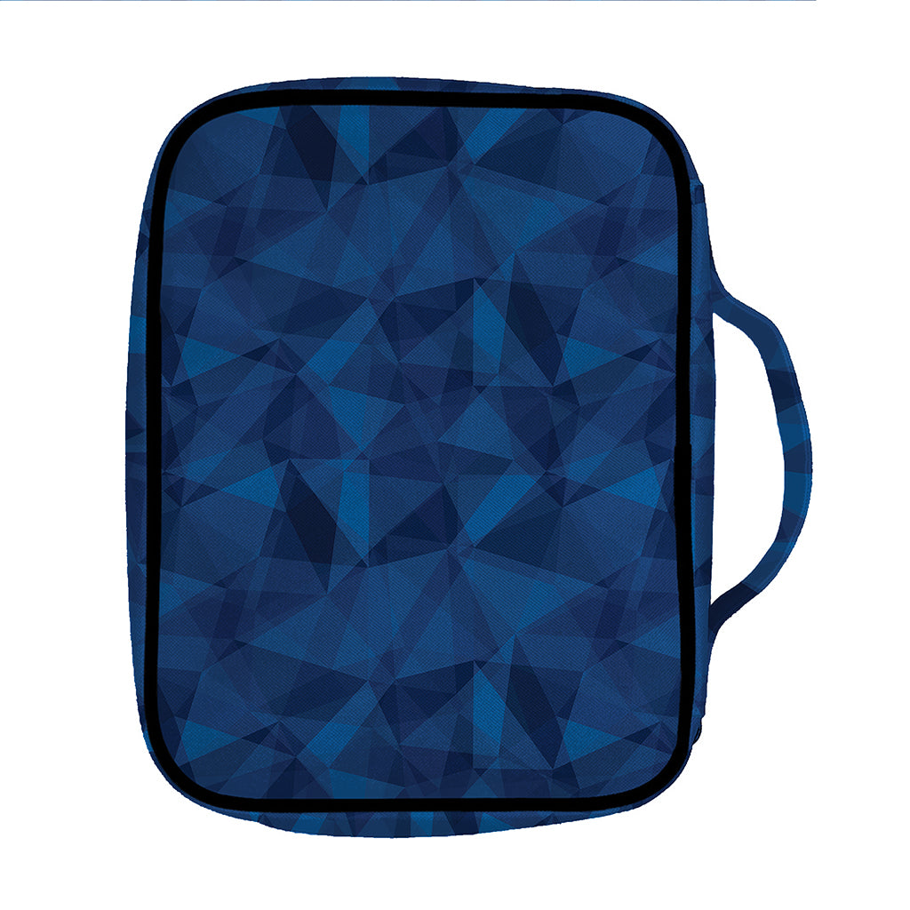 Blue Polygonal Geometric Print Front Pocket Bible Bag
