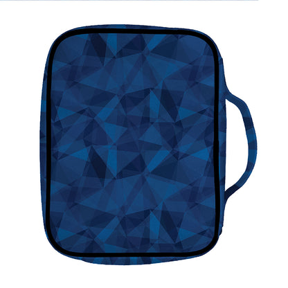 Blue Polygonal Geometric Print Front Pocket Bible Bag