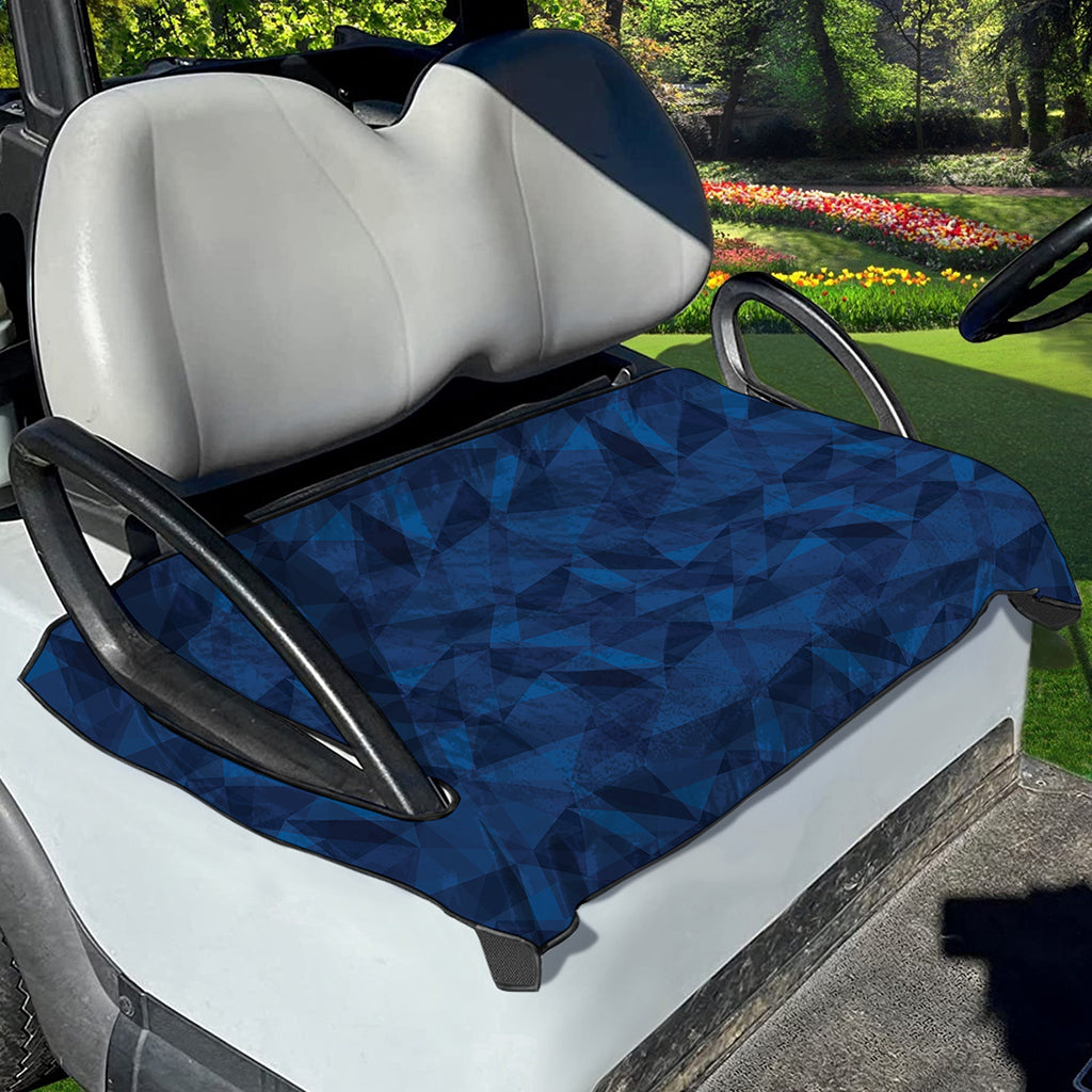Blue Polygonal Geometric Print Golf Cart Seat Cover