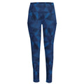 Blue Polygonal Geometric Print High-Waisted Pocket Leggings