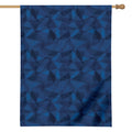 Blue Polygonal Geometric Print House Flag