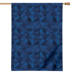 Blue Polygonal Geometric Print House Flag