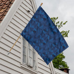 Blue Polygonal Geometric Print House Flag