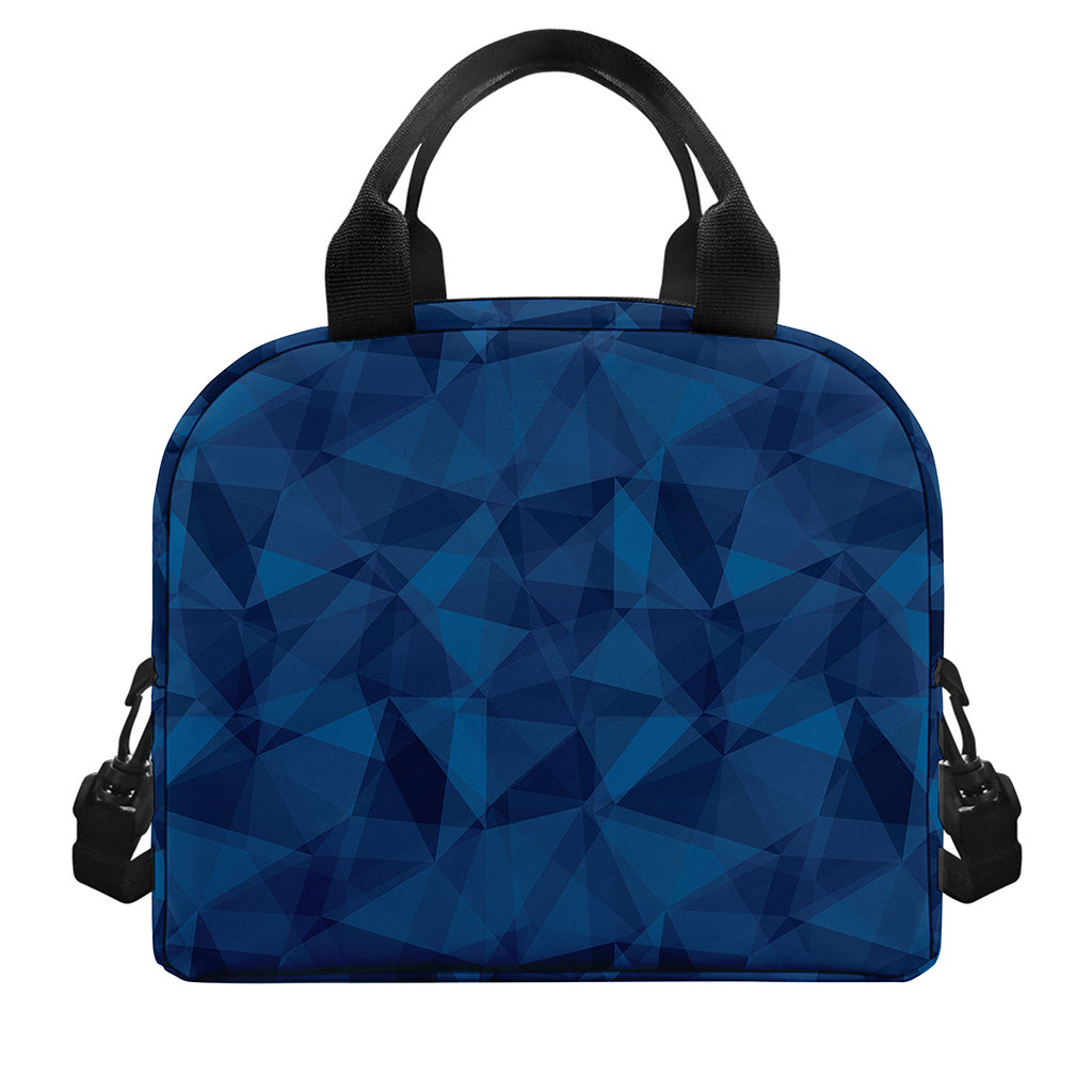 Blue Polygonal Geometric Print Insulated Lunch Bag