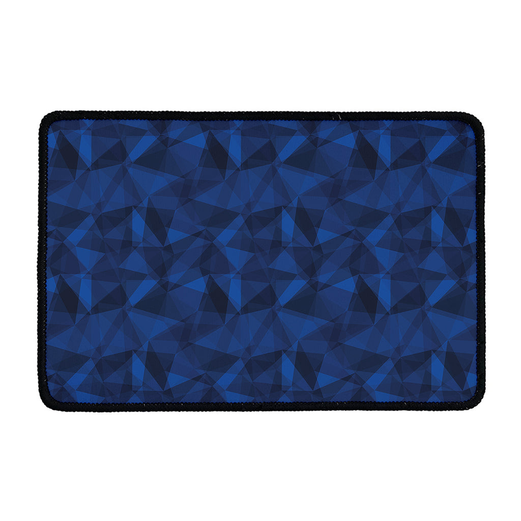 Blue Polygonal Geometric Print Kitchen Mat