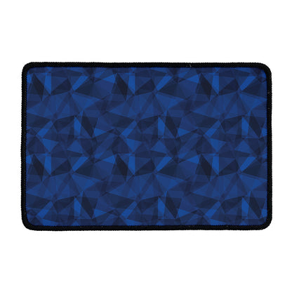 Blue Polygonal Geometric Print Kitchen Mat