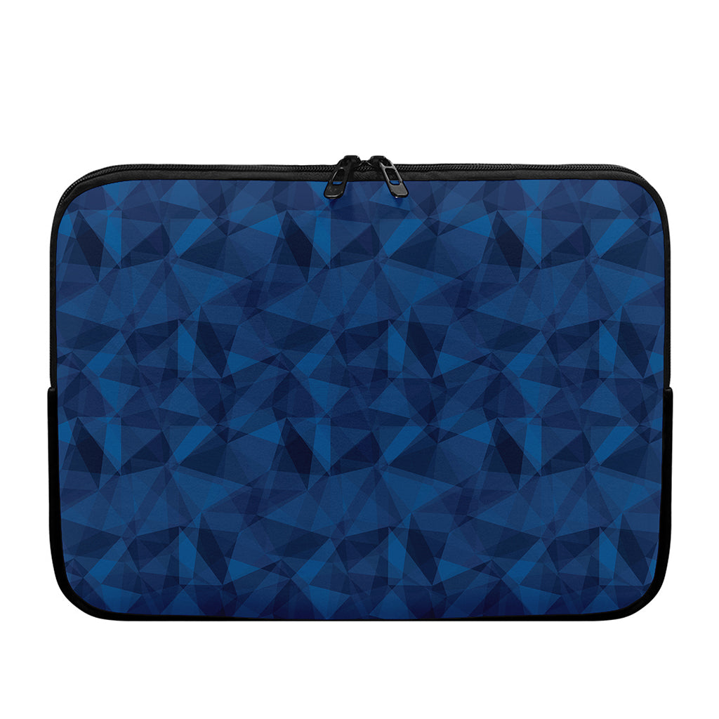Blue Polygonal Geometric Print Laptop Sleeve