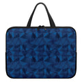 Blue Polygonal Geometric Print Laptop Sleeve With Handle