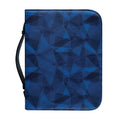 Blue Polygonal Geometric Print Leather Bible Cover