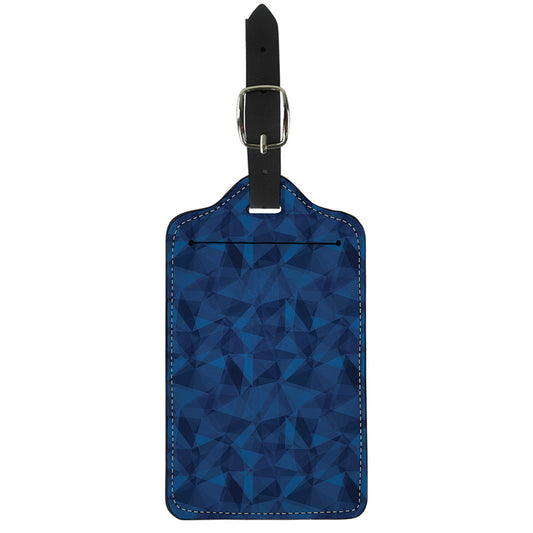Blue Polygonal Geometric Print Luggage Tag