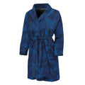 Blue Polygonal Geometric Print Men's Bathrobe